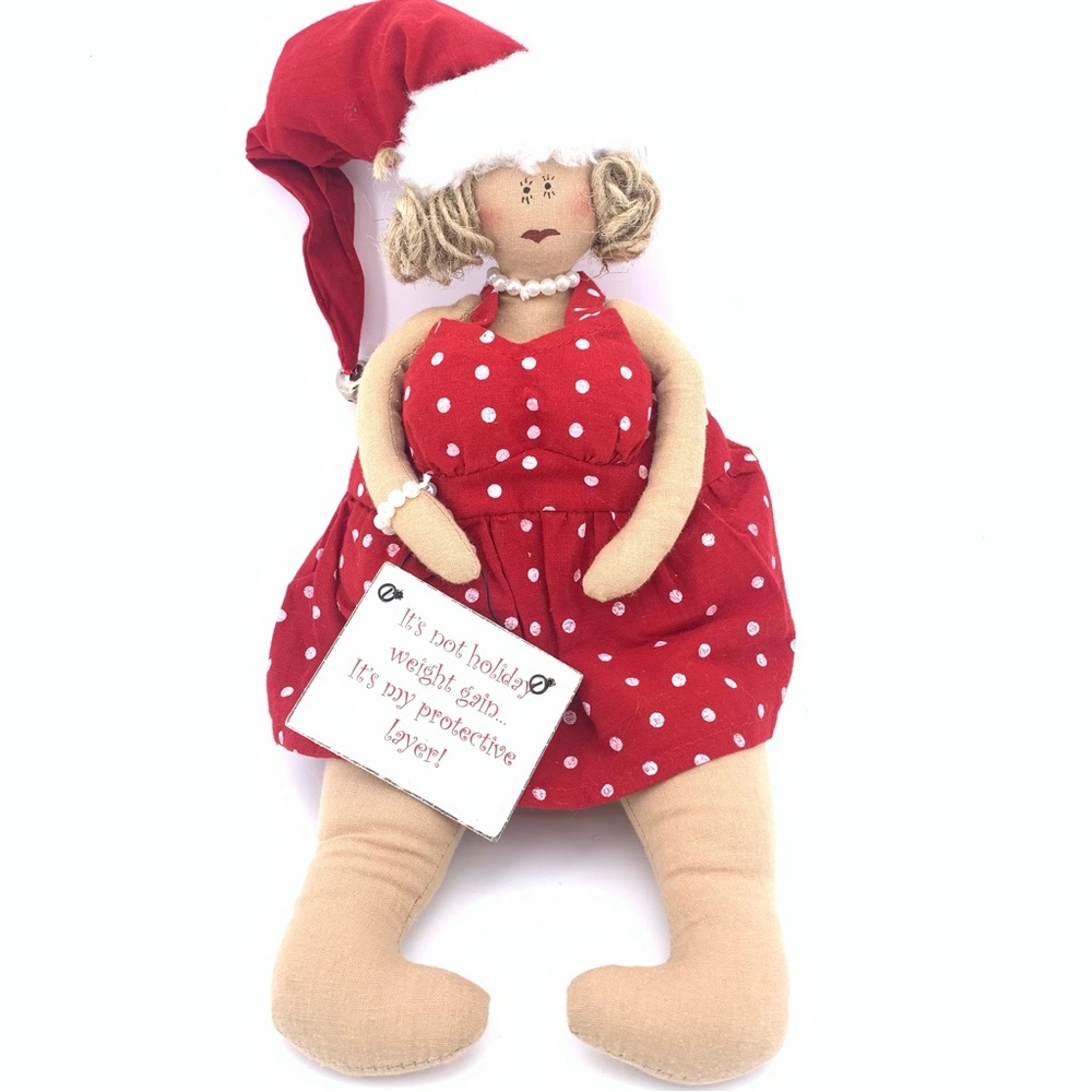Honey and Me Plush Curvy Plus-Size Christmas Doll with Sign - Original Tags NEW
